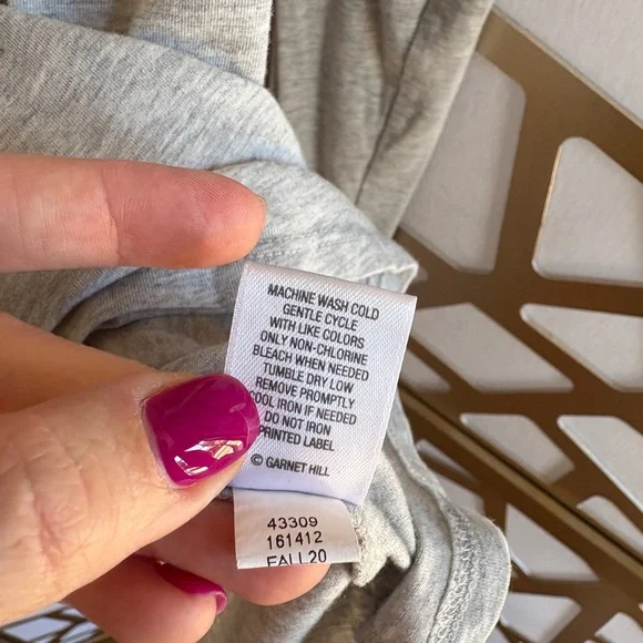 Garnet Hill Gray Long Sleeve Tee - Picture 4 of 5